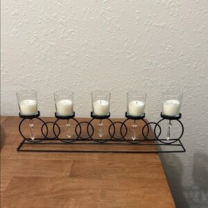 Elegant Black Metal Candle Holder